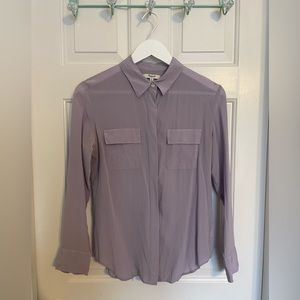 Madewell 100% Silk Button Down Shirt Lavender